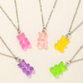 5-pack Colorful Bear Pendant Necklace Set for Girls Multi-color image 1