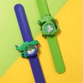 Kids 3D Cartoon Animal Dinosaur Watch Bracelet Slap Wristband Watch (With Packing Box) (With Electricity) Blue image 5