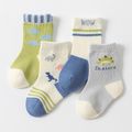 4-pairs Baby / Toddler Cartoon Dinosaur Pattern Crew Socks Set Multi-color image 1