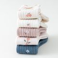 3-pairs Baby Floral Print Frill Trim Crew Socks Set Multi-color image 5