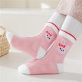5-pairs Toddler / Kid Bow Decor Floral Pattern Socks Set Pink image 3