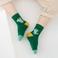 5-pairs Toddler Cartoon Dinosaur Print Socks Set Green image 4