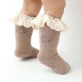 Baby Lace Trim Crew Socks Khaki image 2