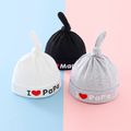 Baby Letter Print Top Knot Beanie Hat Color-A image 2