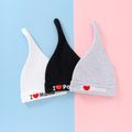 Baby Letter Print Top Knot Beanie Hat Color-A image 3