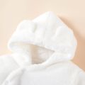 Baby / Toddler Adorable Bear Decor Solid Fleece Warm Hooded Coat  White