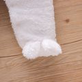 Bear Design Fleece Hooded Footed/footie Long-sleeve Baby Jumpsuit White