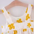 Toddler Girl Bowknot Floral Dress With Hat Yellow