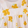 Toddler Girl Bowknot Floral Dress With Hat Yellow