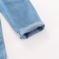 Toddler Girl Ruffled Denim Suspender Overalls Blue