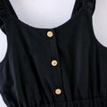 Toddler Girl Casual Solid Ruffled Jumpsuit Black