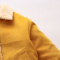 Toddler Boy Lapel Collar Button Design Corduroy Coat Jacket with Pocket Ginger