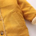 Toddler Boy Lapel Collar Button Design Corduroy Coat Jacket with Pocket Ginger