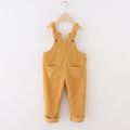 1-piece Toddler Girl Solid Color Corduroy Overalls/ Turtleneck Ribbed Long-sleeve Tee Yellow image 1