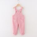 Toddler Girl Ear Design Pocket Button Design Corduroy Overalls Pink image 1