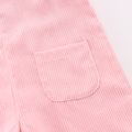 Toddler Girl Ear Design Pocket Button Design Corduroy Overalls Pink image 5