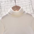 Toddler Girl/Boy Turtleneck Cashmere Solid Knit Sweater White image 3