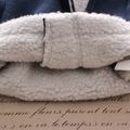 Lapel Zip Pockets Fleece Lined Baby Long-sleeve Jacket Coat Dark Blue image 4