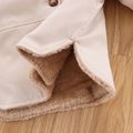 3D Bear Ear Hooded Long-sleeve Thickened Fleece Lined Baby Coat Beige