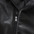 Toddler Boy Lapel Collar Zipper PU Leather Jacket Black