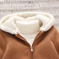Toddler Boy/Girl Fleece Lined Zipper Hooded Jacket Coat Coffee image 3