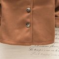 Toddler Boy/Girl Lapel Collar Button Design Shirt Jacket Coffee