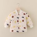 Baby Girl/Boy Tree Pumpkin Print Button Design Coat Beige