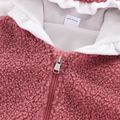 Baby Boy/Girl Solid Fuzzy Fleece Sleeveless Hooded Zip Outwear Vest Pink