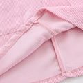 Toddler Girl Cat Kitty Embroidered Ear Design Pink Corduroy Overall Dress Pink