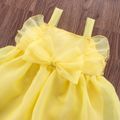 Baby Girl Yellow Organza Ruffle Bowknot Sleeveless Spaghetti Strap Princess Dress Yellow