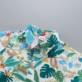 3pcs Toddler Boy Vacation Straw Hat and Animal Floral Print & Shorts Set Green image 4