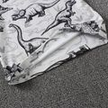 2pcs Toddler Boy Animal Dinosaur Print Tee and Tail Design Short Set Grey