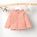 Toddler Boy/Girl Basic Solid Color Hooded Padded Coat Pink image 1