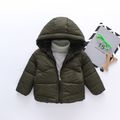 Toddler Boy Basic Solid Color Hooded Padded Coat Green image 1