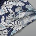 2pcs Baby Boy Bow Tie Decor Allover Palm Leaf Print Short-sleeve Shirt and Solid Shorts Set Tibetanblue image 4