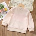 Toddler Girl Sweet Letter Embroidered Pullover Sweatshirt Apricot