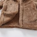 Toddler Girl/Boy Basic Solid Color Polar Fleece Hooded Coat Brown image 5