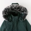 Toddler Boy/Girl Trendy Faux Fur Hooded Zipper Parka Coat Dark Green