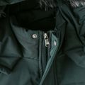 Kleinkind Jungen/Mädchen trendiger Faux-Fur-Kapuzen-Reißverschluss-Parka-Mantel dunkelgrün image 5