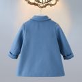 Toddler Girl Sweet Lapel Collar Double Breasted Blend Coat Blue