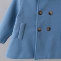 Toddler Girl Sweet Lapel Collar Double Breasted Blend Coat Blue