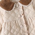 Toddler Girl Fleece Doll Collar Ruffled Button Design Coat Apricot image 4