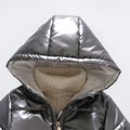Toddler Boy/Girl Trendy Metallic Waterproof Windproof Waterproof Hooded Coat Dark Grey image 3
