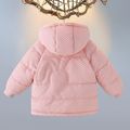 Toddler Girl Playful Bear Doll Design Hooded Padded Coat Pink image 3