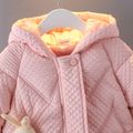 Toddler Girl Playful Bear Doll Design Hooded Padded Coat Pink image 4