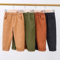 Toddler Boy/Girl Basic Solid Color Elasticized Cotton Corduroy Pants Army green image 3