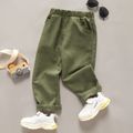 Calças de veludo cotelê de algodão elástico básico para menino/menina infantil Exército Verde image 4