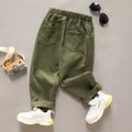 Calças de veludo cotelê de algodão elástico básico para menino/menina infantil Exército Verde image 1