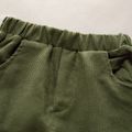 Calças de veludo cotelê de algodão elástico básico para menino/menina infantil Exército Verde image 5