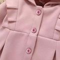 Baby Girl Pink Ruffle Trim Single Breasted Hooded Long-sleeve Coat Pink image 4